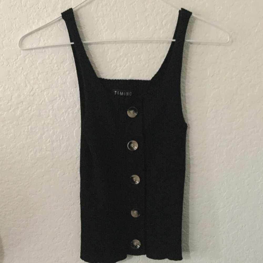 cute button tank top